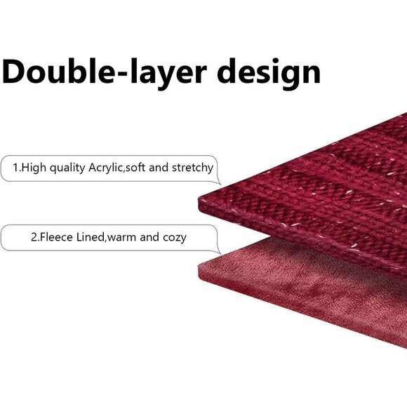 Women's Pom Beanie Hat and Scarf Set Cute Winter Ski Hat with Fleece Lining - Picture 3 of 7